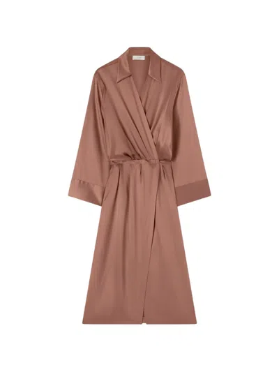 Retori Wrap-design Maxi Dress In Brown