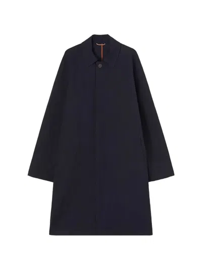 Retori Wrinkled-effect Packable Trench Coat In Blue