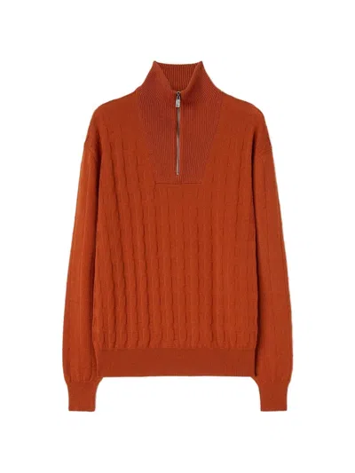 Retori Zip-up Cashmere Sweater In Orange