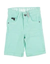 Retour Toddler Boy Denim Shorts Light Green Size 6 Cotton, Elastane In Green