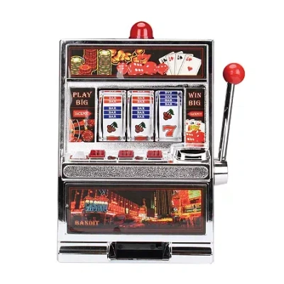 Retro Arcade Slot Machine Saving Bank In Silver