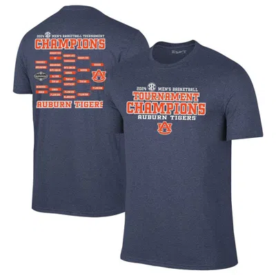 Retro Brand Basketball Conference Tournament Champions Bracket T-shirt In Heather Navy