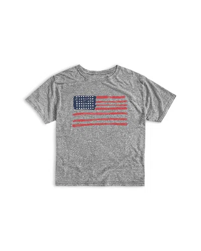 Retro Brand Boys' American Flag Tee - Little Kid In Streaky Grey