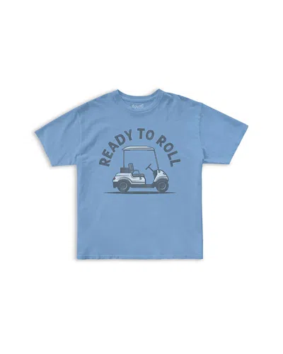 Retro Brand Boys' They See Me Rollin Golf Cart Tee - Little Kid In Carolina Blue