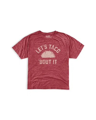 Retro Brand Boys' Triblend Crewneck Taco Tee - Little Kid In Streaky Deep Red