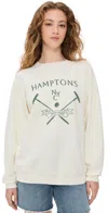 Retro Brand Hamptons Inside Out Fleece Sweatshirt Antique White