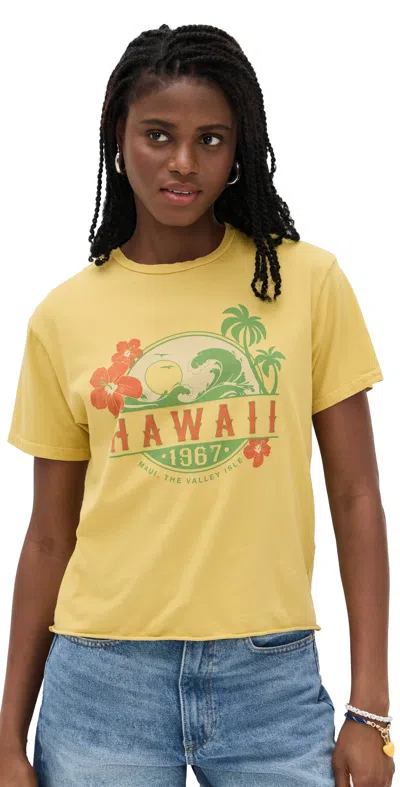 Retro Brand Hawaii Cropped Tee Vintage Gold
