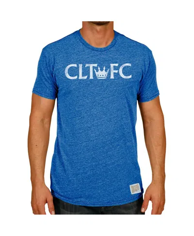 Retro Brand Men's Original  Blue Charlotte Fc Tri-blend T-shirt