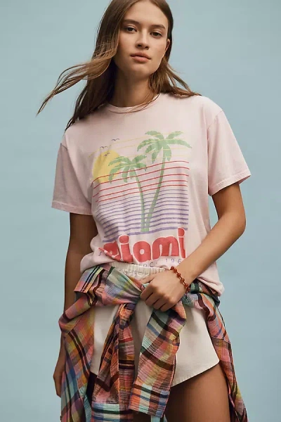 Retro Brand Miami Graphic Tee In Pink
