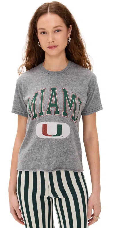 Retro Brand Miami U Cropped Tee Heather Grey