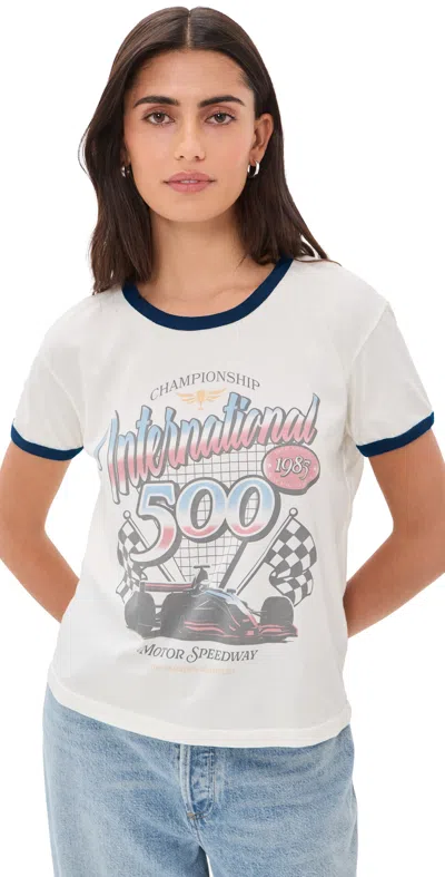 Retro Brand Motor Speedway Ringer Tee Awh/nav In White