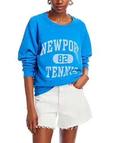 Retro Brand Newport Tennis Black Label Crewneck Sweatshirt In Vintage Royal