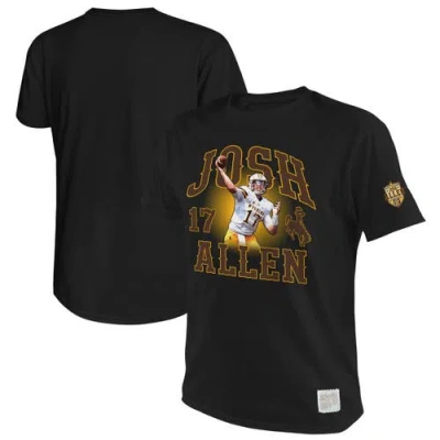 Retro Brand Original  Josh Allen Black Wyoming Cowboys Name & Number T-shirt