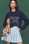 Retro Brand Oyster Bar Graphic Sweatshirt In Blue