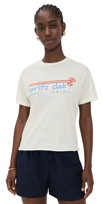 Retro Brand Spritz Cropped Tee Antique White