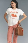 Retro Brand Strawberries Graphic Tee In White