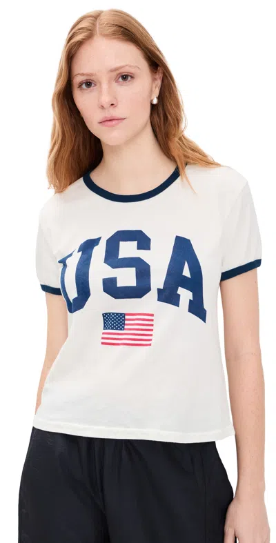 Retro Brand Usa Flag Cotton Tee Awh/nav
