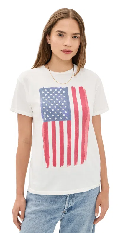 Retro Brand Usa Vertical Flag Relaxed Tee Awh In White