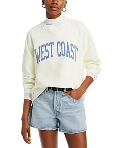 Retro Brand West Coast Black Label Inside Out Crewneck Sweatshirt In White