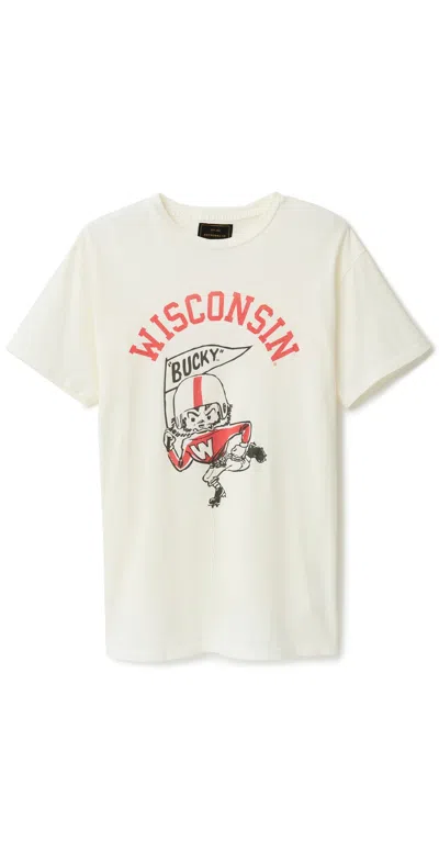 Retro Brand Wisconsin Bucky Tee Antique White