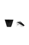 Retro Chic Echo Ear Studs In Black
