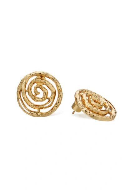 Retro Chic Eternal Spiral Round Earring In Gold