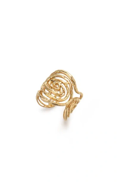 Retro Chic Eternal Spiral Small Ring In Gold