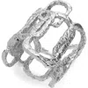 Retro Chic Roman Arc Ring In Silver