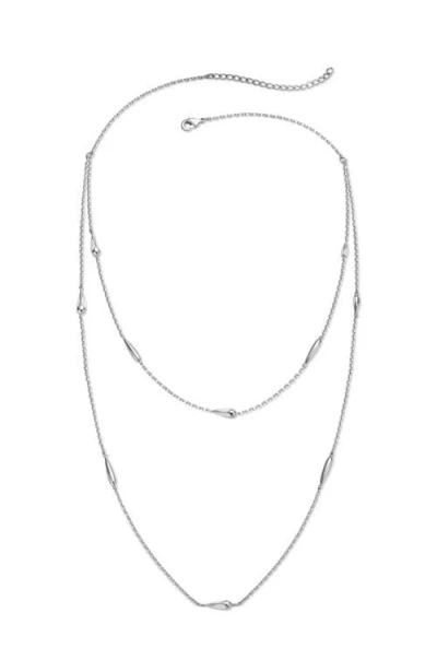 Retro Chic Teardrops Necklace In Silver