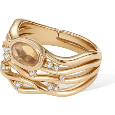 Retro Chic Twilight Ring In Gold