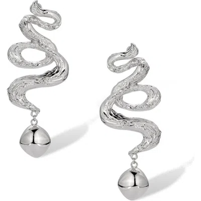 Retro Chic Wave Earrings In Orange