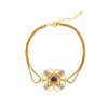 Retro Chic Women's Black / Blue / Gold Orchid Dream Bracelet In Multi