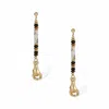 Retro Chic Women's Black / Brown / Gold Palms Earrings In Multi