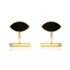 Retro Chic Women's Black / Gold Black Eyes Earrings In Multi