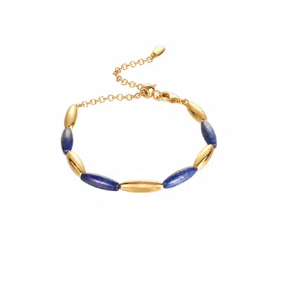 Retro Chic Women's Blue / Gold Ishtar Goddess Bracelet