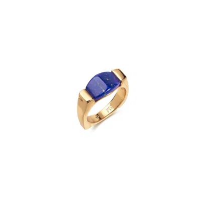 Retro Chic Women's Blue / Gold Ishtar Goddess Ring