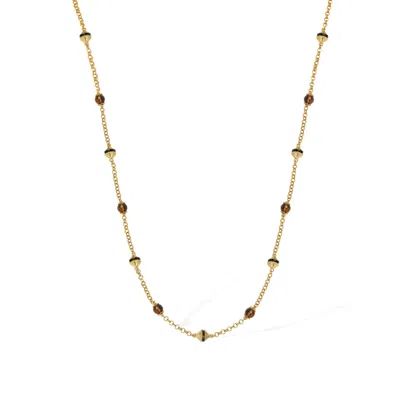 Retro Chic Women's Brown / Gold / Black Roman Brown Sautoir