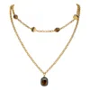 Retro Chic Women's Brown / Gold Roman Night Necklaces Set In Multi