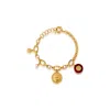 Retro Chic Women's Brown / Gold / White Retro Coin Bracelet In Multi