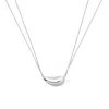 Retro Chic Women's Drop Necklace - White Gold Plated
