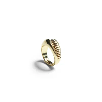 Retro Chic Women's Drop Ring - Gold Plated
