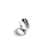 Retro Chic Women's Drop Ring - White Gold Plated