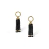 Retro Chic Women's Gold / Black Black Agate Tassel Earrings In Multi