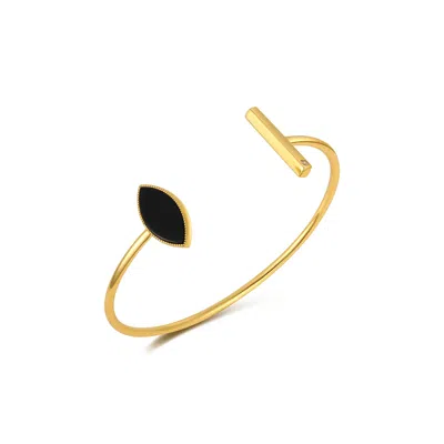 Retro Chic Women's Gold / Black Black Eyes Bangle In Multi