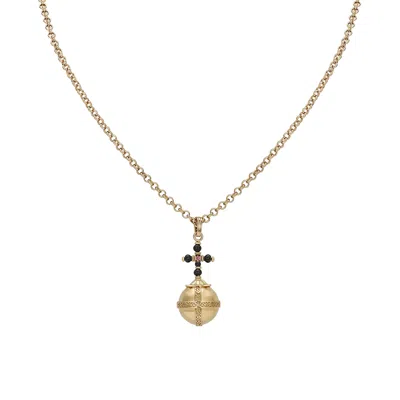 Retro Chic Women's Gold / Black Globus Cruciger Necklace In Multi