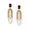 Retro Chic Women's Gold / Brown Olympieion Tassels Earrings In Multi