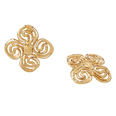 Retro Chic Women's Gold Eternal Spiral Earrings
