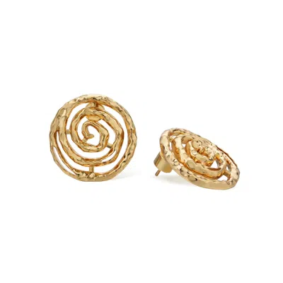 Retro Chic Women's Gold Eternal Spiral Round Earring