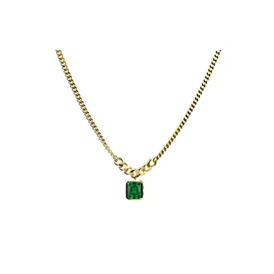 Retro Chic Women's Gold / Green Green Chain Necklace In Multi