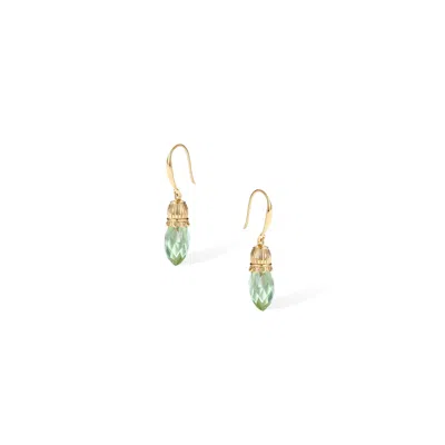 Retro Chic Women's Gold / Green Nut Fairy Charm Earrings